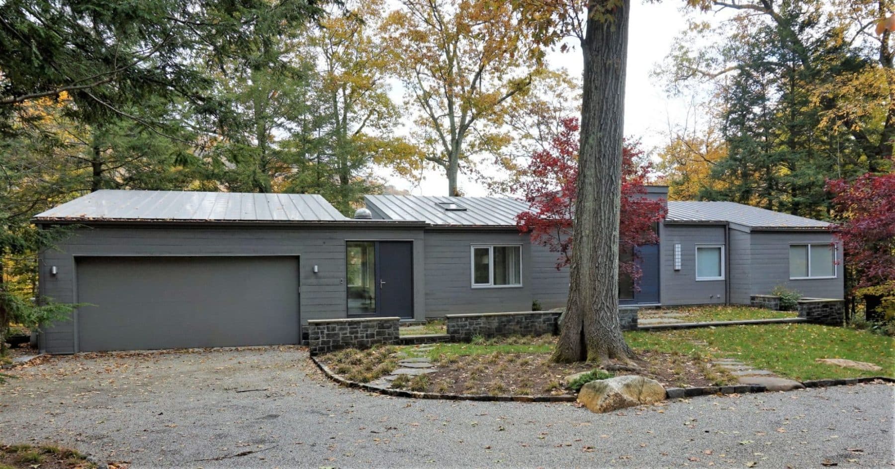 North Salem, NY Contemporary Lake House: new lake-front modernize and improve layout and energy efficiency.