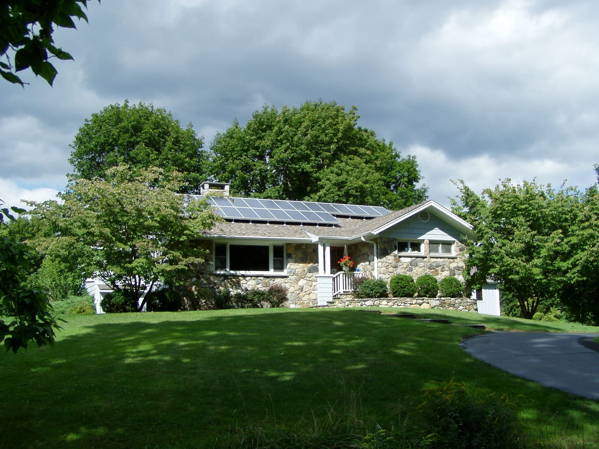 House with solar panels on the roof